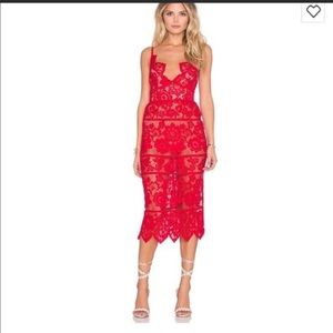 For love and lemons red lace dress